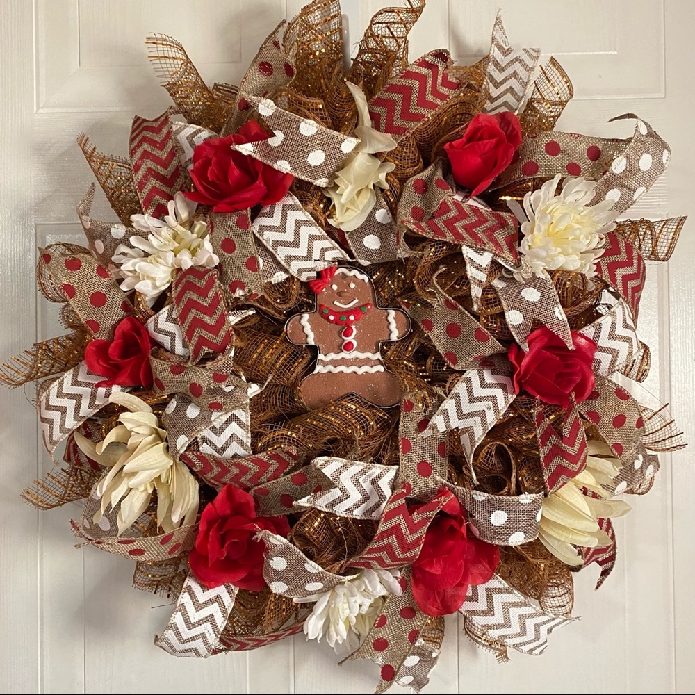 🎀Gingerbread Girl Christmas Wreath